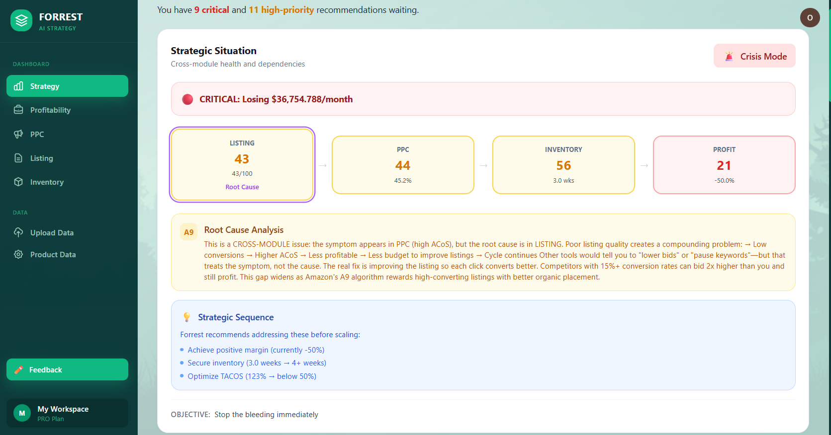Forrest Strategy Dashboard